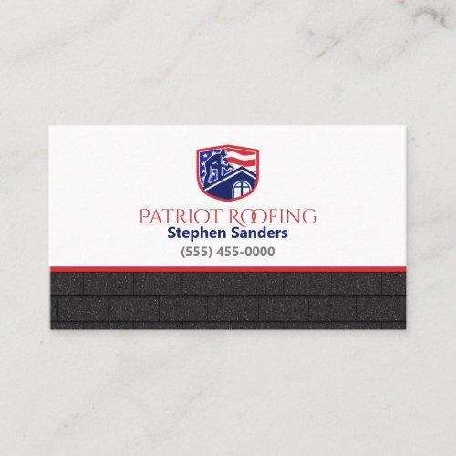 Patriot Roofing Shingles Construction Company Business Card