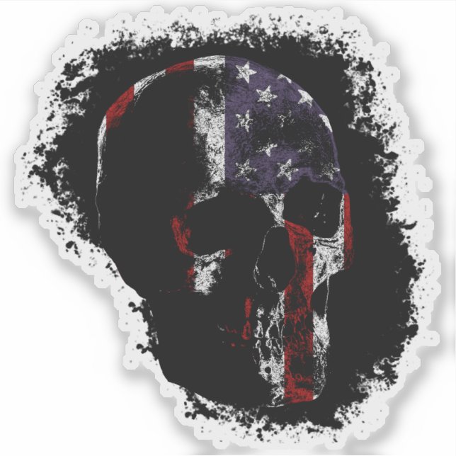 PATRIOT SKULL Color Sticker (Front)
