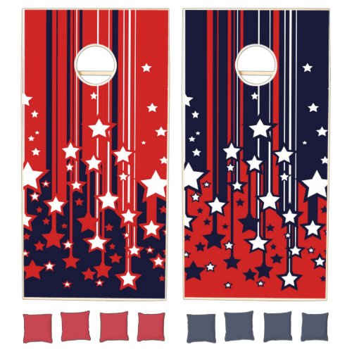 Patriot Star Shower RedBlue Cornhole Set