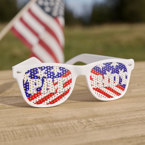 Patriot Stars and Stripes American Flag  Retro Sunglasses