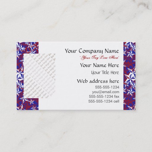 Customizable Patriot Stars custom Business Cards