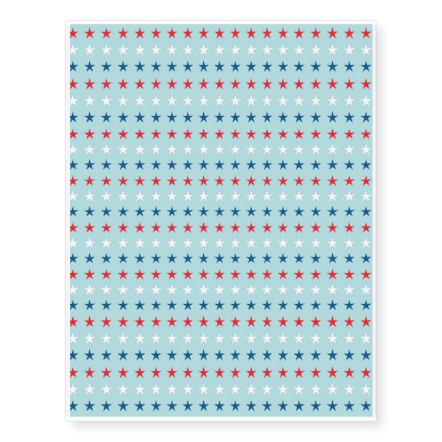 Patriot Stars Pattern Temporary Tattoos (Front)