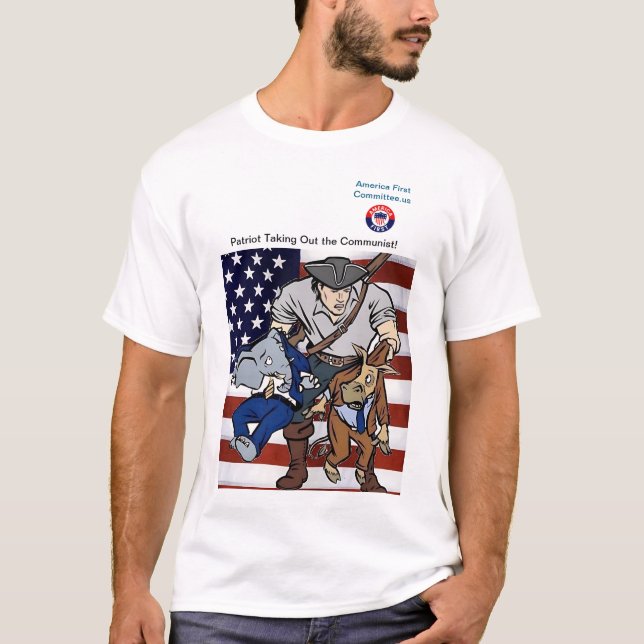 Patriot Taking Out the Communist! T-Shirt (Front)
