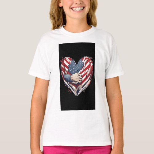 Patriot Threads Uniting Hearts with Flags T_Shirt