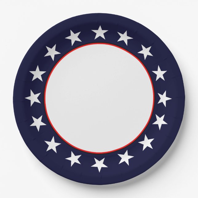 Patriot USA Style Frame Paper Plates (Front)