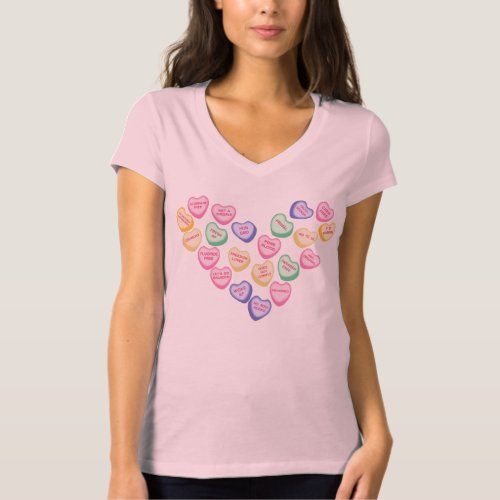 Patriot Valentine Hearts V_Neck T_Shirt