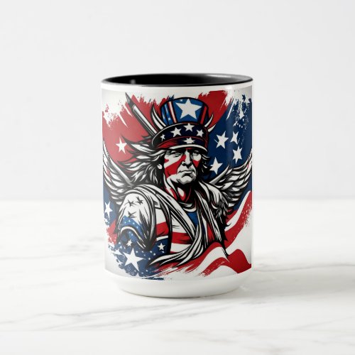Patriot with American Flag _Your Love for the USA  Mug