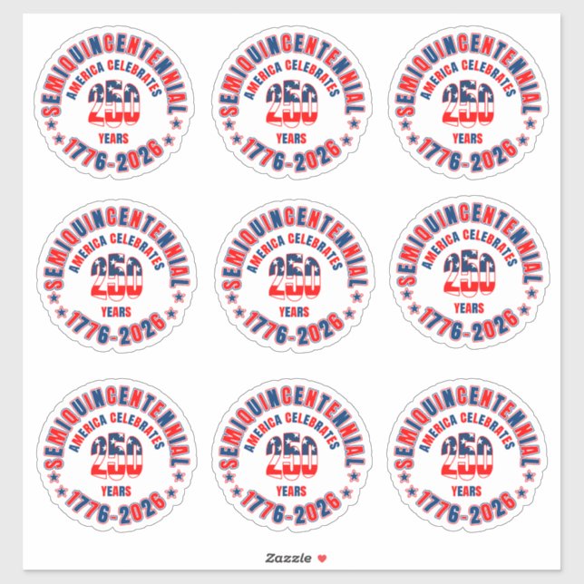 Patriotc Semiquincentennial 1776-2026 Multi  Sticker (Sheet)