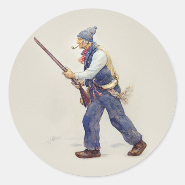 Patriote Québec Rébellion 1837-1838 Henri Julien Classic Round Sticker (Front)