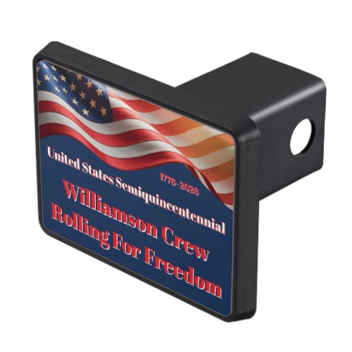Patriotic 1776–2026 Personalized Rolling Pride USA Hitch Cover