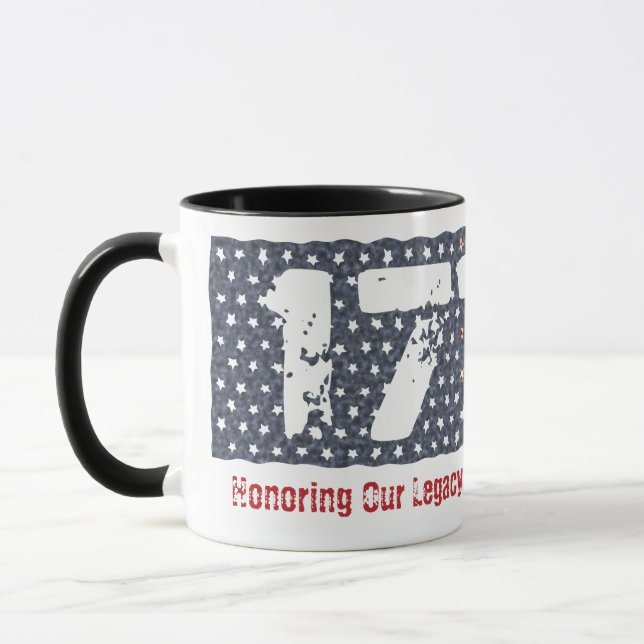 Patriotic 1776 Distressed Flag  Mug (Left)