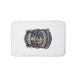 Patriotic 1776 Off Road Skull Monster Truck Heavy  Bath Mat