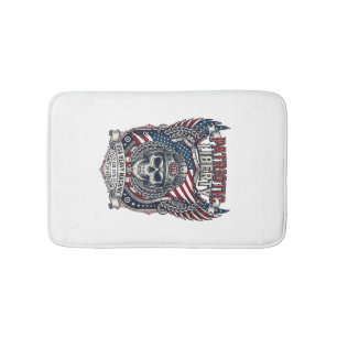 Patriotic 1776 Off Road Skull Monster Truck Heavy  Bath Mat