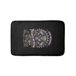 Patriotic 1776 Off Road Skull Monster Truck Heavy  Bath Mat