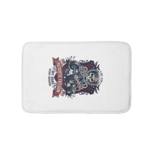 Patriotic 1776 Off Road Skull Monster Truck Heavy  Bath Mat