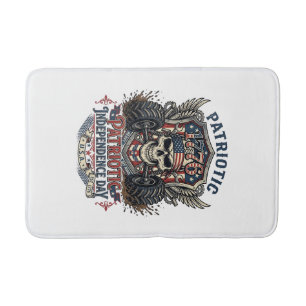 Patriotic 1776 Off Road Skull Monster Truck Heavy  Bath Mat