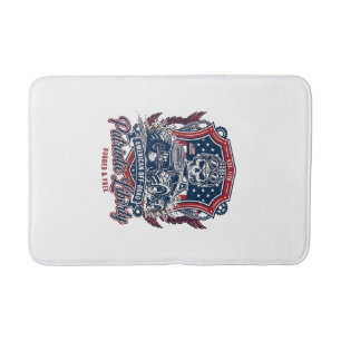 Patriotic 1776 Off Road Skull Monster Truck Heavy  Bath Mat