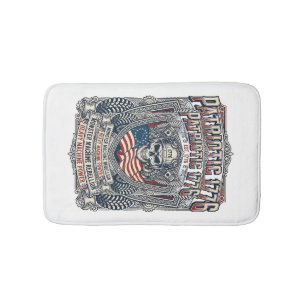 Patriotic 1776 Off Road Skull Monster Truck Heavy  Bath Mat