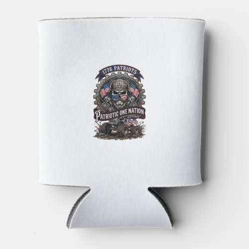 Patriotic 1776 Off Road Skull Monster Truck Heavy Can Cooler