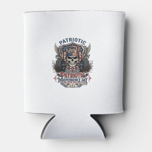 Patriotic 1776 Off Road Skull Monster Truck Heavy  Can Cooler