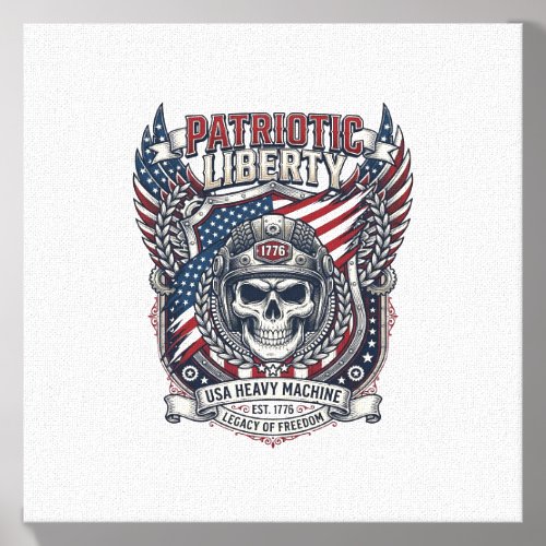 Patriotic 1776 Off Road Skull Monster Truck Heavy Canvas Photo Tile