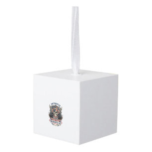 Patriotic 1776 Off Road Skull Monster Truck Heavy Cube Ornament