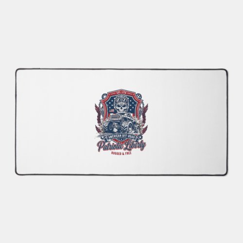 Patriotic 1776 Off Road Skull Monster Truck Heavy Desk Mat