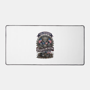 Patriotic 1776 Off Road Skull Monster Truck Heavy Desk Mat