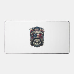 Patriotic 1776 Off Road Skull Monster Truck Heavy Desk Mat