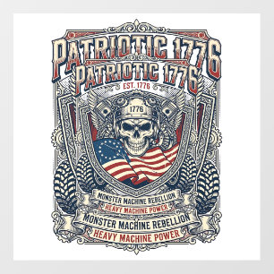 Patriotic 1776 Off Road Skull Monster Truck Heavy Floor Decals