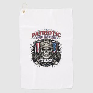 Patriotic 1776 Off Road Skull Monster Truck Heavy  Golf Towel