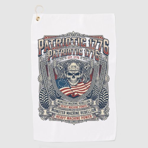 Patriotic 1776 Off Road Skull Monster Truck Heavy Golf Towel