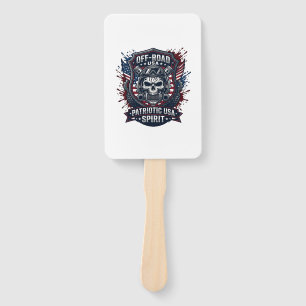 Patriotic 1776 Off Road Skull Monster Truck Heavy Hand Fan