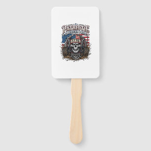 Patriotic 1776 Off Road Skull Monster Truck Heavy Hand Fan