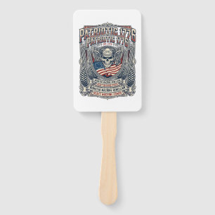 Patriotic 1776 Off Road Skull Monster Truck Heavy Hand Fan