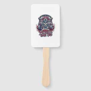 Patriotic 1776 Off Road Skull Monster Truck Heavy Hand Fan