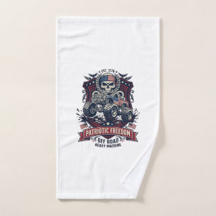 Patriotic 1776 Off Road Skull Monster Truck Heavy  Hand Towel