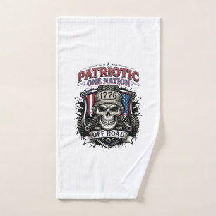 Patriotic 1776 Off Road Skull Monster Truck Heavy  Hand Towel