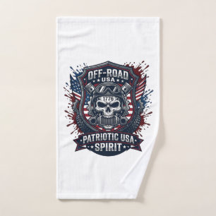 Patriotic 1776 Off Road Skull Monster Truck Heavy  Hand Towel