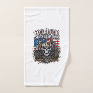 Patriotic 1776 Off Road Skull Monster Truck Heavy  Hand Towel