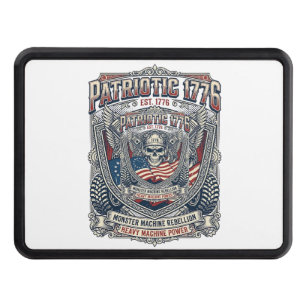 Patriotic 1776 Off Road Skull Monster Truck Heavy Hitch Cover