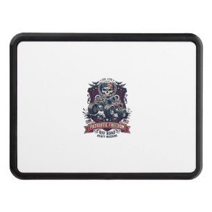 Patriotic 1776 Off Road Skull Monster Truck Heavy Hitch Cover