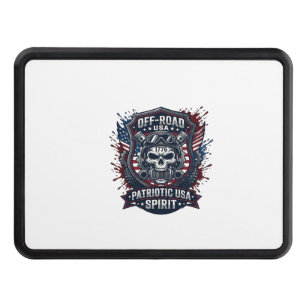 Patriotic 1776 Off Road Skull Monster Truck Heavy Hitch Cover