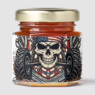 Patriotic 1776 Off Road Skull Monster Truck Heavy Honey Jar Favors