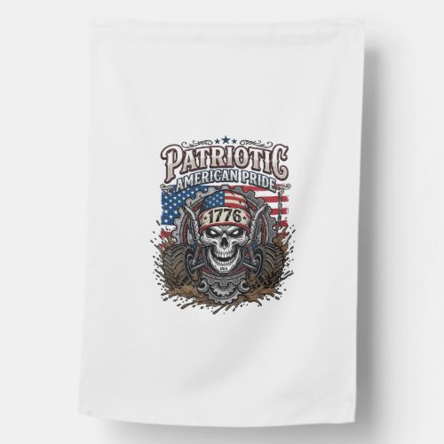 Patriotic 1776 Off Road Skull Monster Truck Heavy House Flag