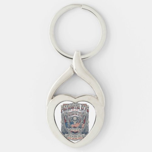 Patriotic 1776 Off Road Skull Monster Truck Heavy Keychain
