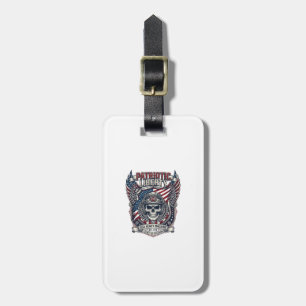 Patriotic 1776 Off Road Skull Monster Truck Heavy Luggage Tag
