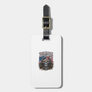 Patriotic 1776 Off Road Skull Monster Truck Heavy Luggage Tag
