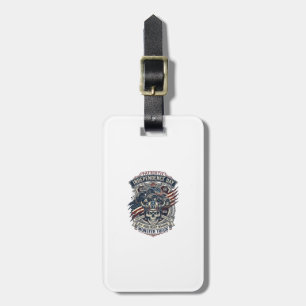 Patriotic 1776 Off Road Skull Monster Truck Heavy Luggage Tag