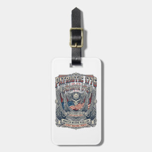 Patriotic 1776 Off Road Skull Monster Truck Heavy Luggage Tag